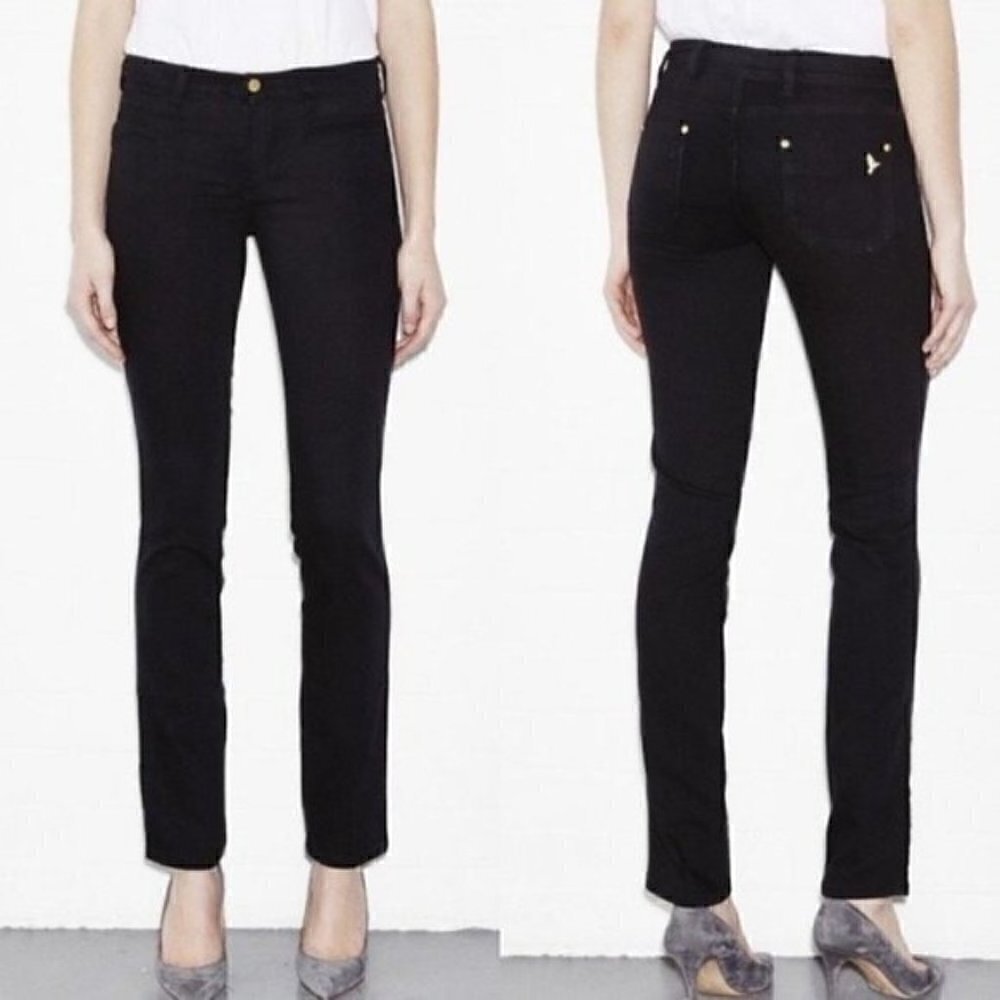 NWT Anthropologie Oslo Mid Rise Black Denim Jeans Size 25